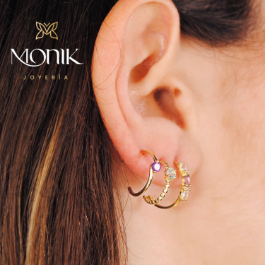 Pendientes Aros Oro 18K Monik Joyería Zafra